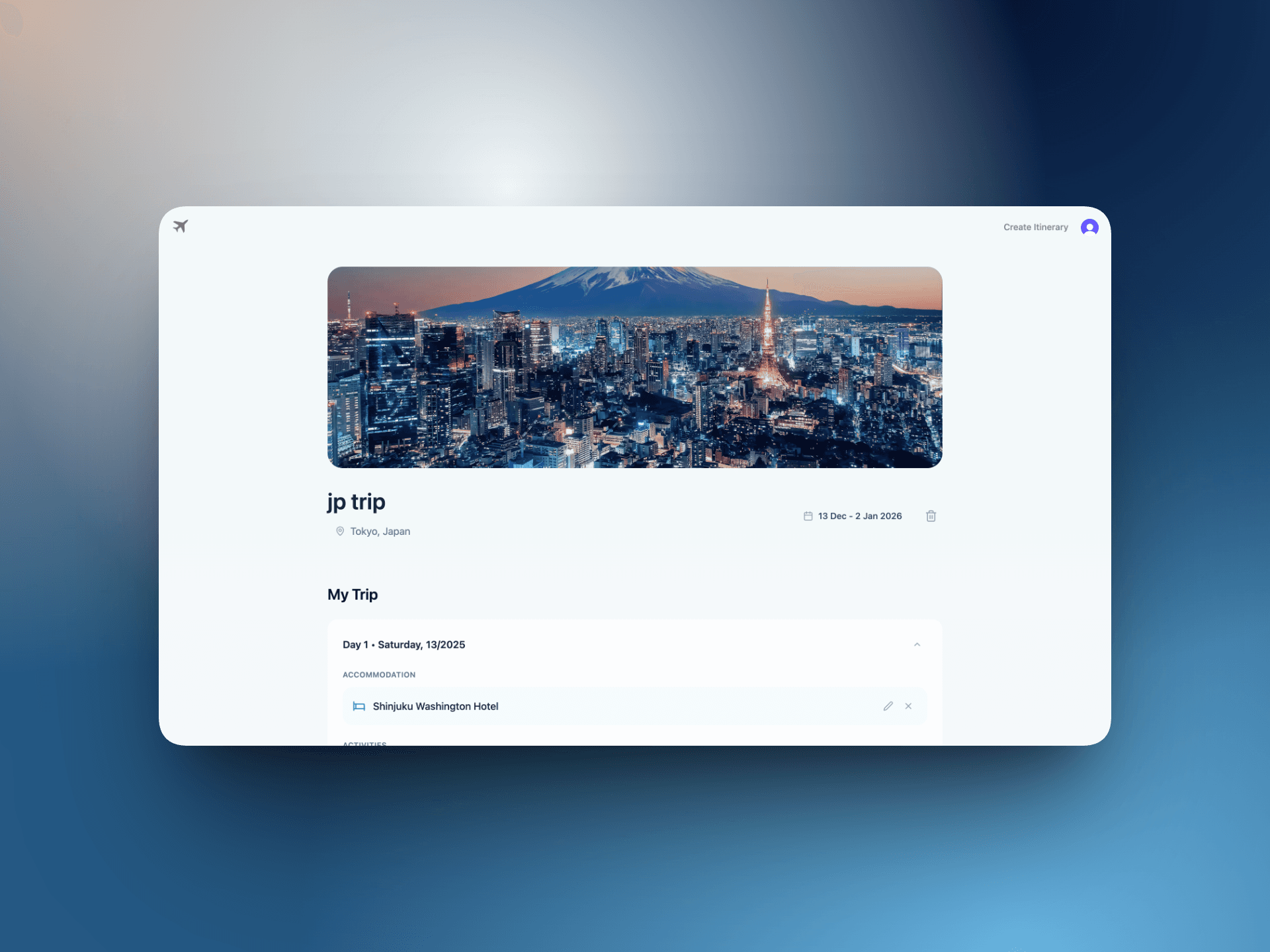 itero trip dashboard